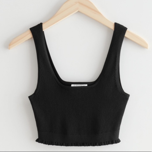 & Other Stories Knit Ruffle Crop Top - Picture 3 of 3